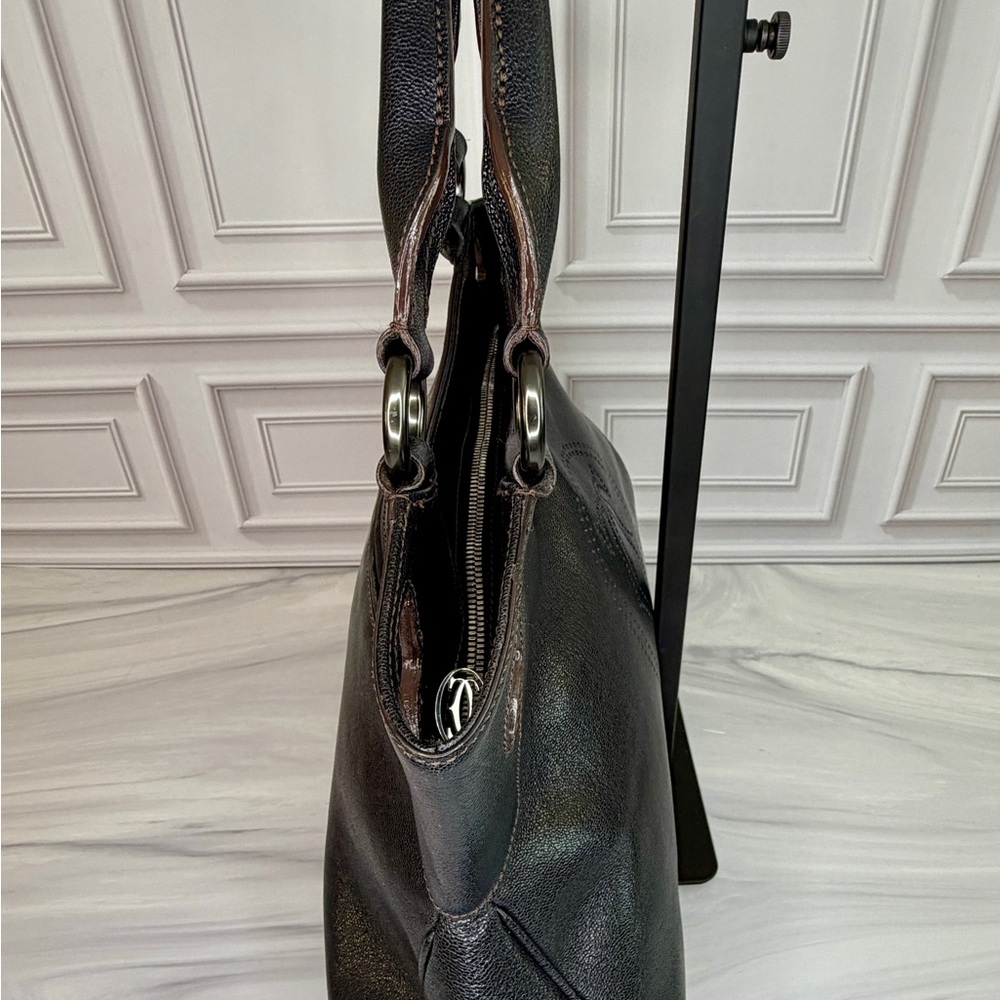 Cartier Vintage Marcello Black Leather Shoulder Bag Like New Condition Dust Bag - Picture 5 of 13